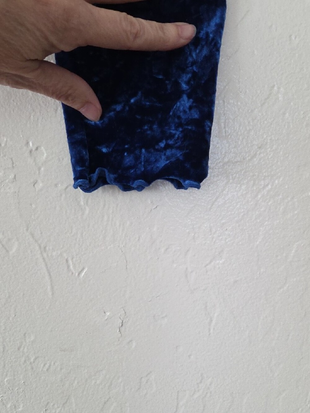 SNO SKINS Crushed Velvet Turtleneck Top - Cobalt Blue Size M - Picture 2 of 9